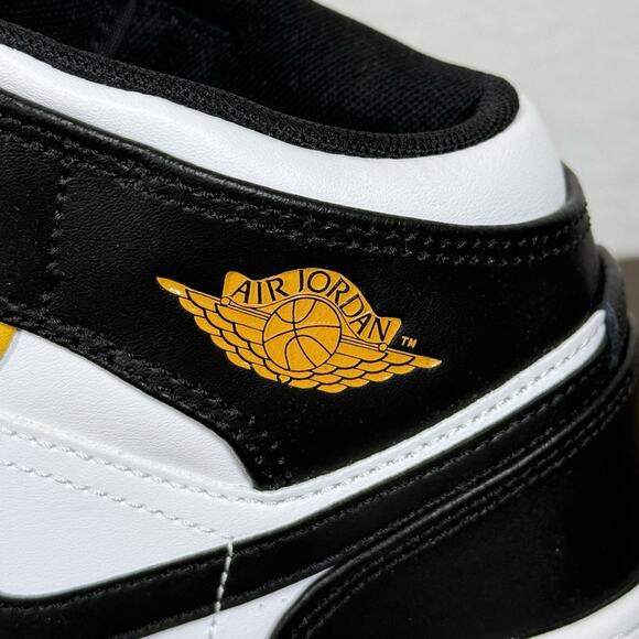 Nike Air Jordan 1 Retro Mid Taxi Yellow White Black DQ8423-701 Size 6Y/W7.5 - Picture 5 of 10